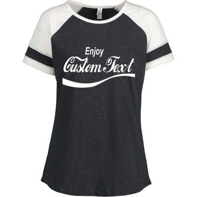 Personalize Enjoy Custom Text Name Spoof Logo Enza Ladies Jersey Colorblock Tee