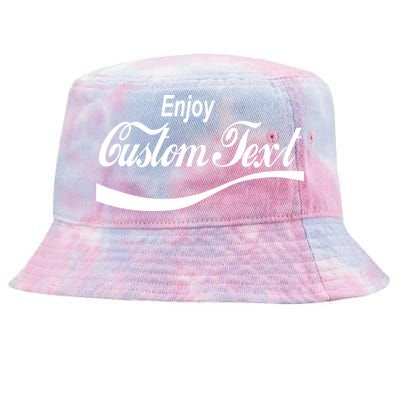 Personalize Enjoy Custom Text Name Spoof Logo Tie-Dyed Bucket Hat