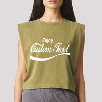 Personalize Enjoy Custom Text Name Spoof Logo Garment-Dyed Women's Muscle Tee