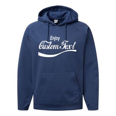 Personalize Enjoy Custom Text Name Spoof Logo Performance Fleece Hoodie