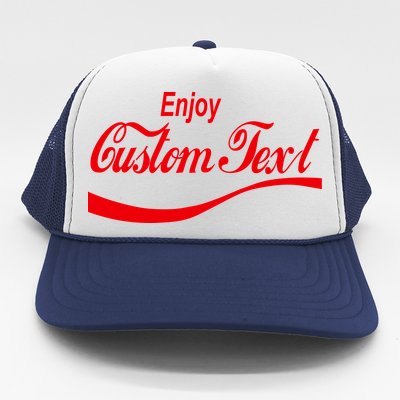 Personalize Enjoy Custom Text Name Spoof Logo Trucker Hat