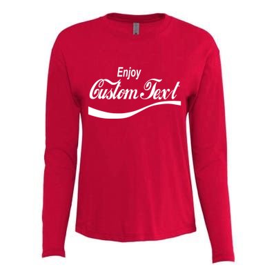 Personalize Enjoy Custom Text Name Spoof Logo Womens Cotton Relaxed Long Sleeve T-Shirt