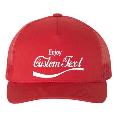 Personalize Enjoy Custom Text Name Spoof Logo Yupoong Adult 5-Panel Trucker Hat