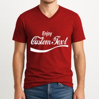 Personalize Enjoy Custom Text Name Spoof Logo V-Neck T-Shirt