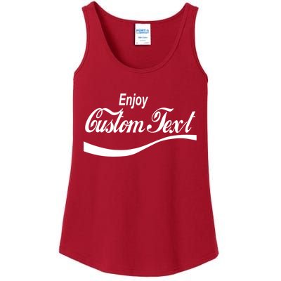 Personalize Enjoy Custom Text Name Spoof Logo Ladies Essential Tank