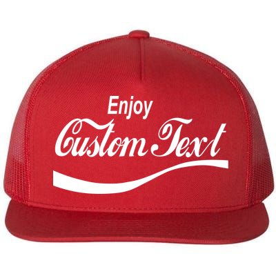 Personalize Enjoy Custom Text Name Spoof Logo Flat Bill Trucker Hat