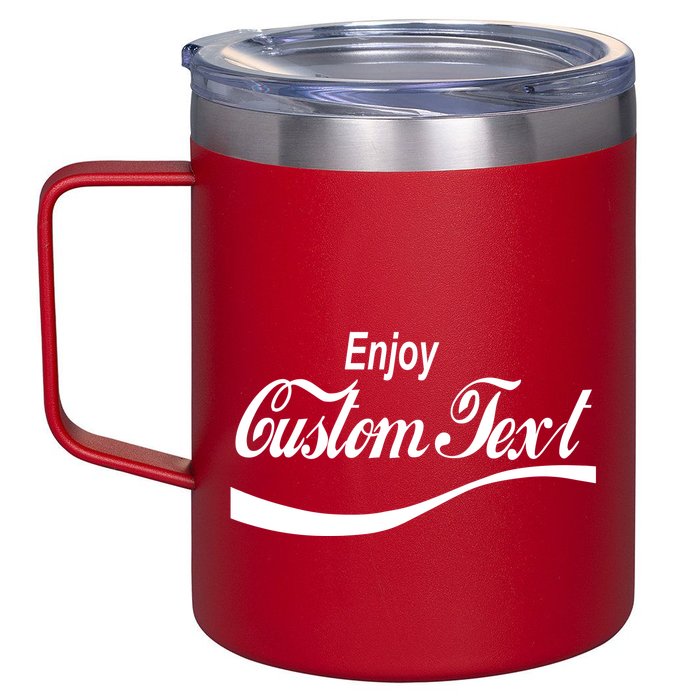 Personalize Enjoy Custom Text Name Spoof Logo 12oz Stainless Steel Coffee Mug