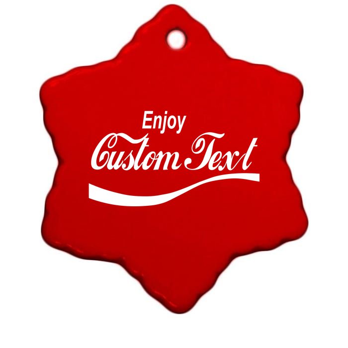 Personalize Enjoy Custom Text Name Spoof Logo Ceramic Star Ornament