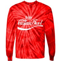 Personalize Enjoy Custom Text Name Spoof Logo Tie-Dye Long Sleeve Shirt