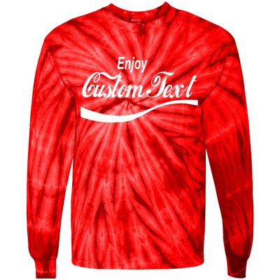 Personalize Enjoy Custom Text Name Spoof Logo Tie-Dye Long Sleeve Shirt