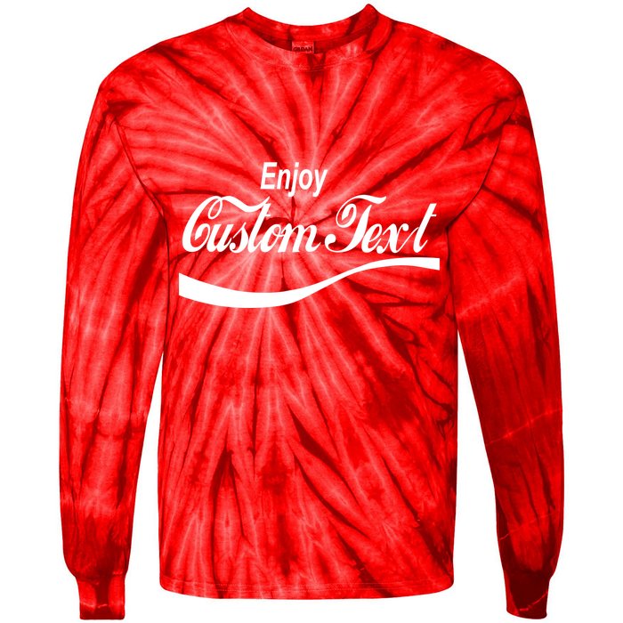 Personalize Enjoy Custom Text Name Spoof Logo Tie-Dye Long Sleeve Shirt