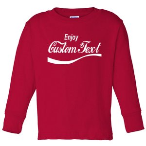 Personalize Enjoy Custom Text Name Spoof Logo Toddler Long Sleeve Shirt