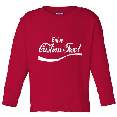 Personalize Enjoy Custom Text Name Spoof Logo Toddler Long Sleeve Shirt