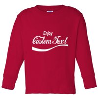 Personalize Enjoy Custom Text Name Spoof Logo Toddler Long Sleeve Shirt