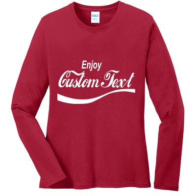 Personalize Enjoy Custom Text Name Spoof Logo Ladies Long Sleeve Shirt