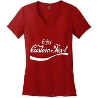 Personalize Enjoy Custom Text Name Spoof Logo Women's V-Neck T-Shirt