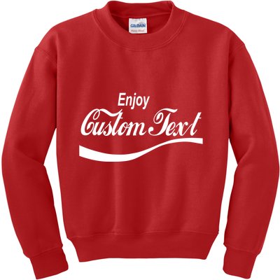 Personalize Enjoy Custom Text Name Spoof Logo Kids Sweatshirt