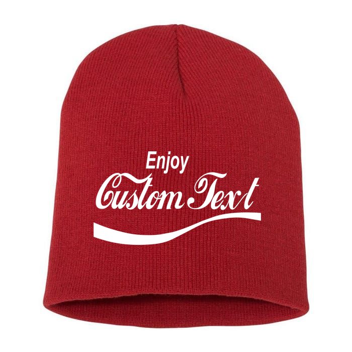 Personalize Enjoy Custom Text Name Spoof Logo Short Acrylic Beanie