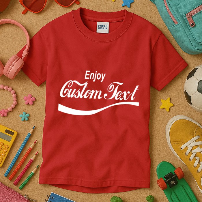 Personalize Enjoy Custom Text Name Spoof Logo Kids T-Shirt