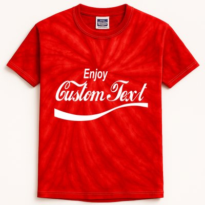Personalize Enjoy Custom Text Name Spoof Logo Kids Tie-Dye T-Shirt