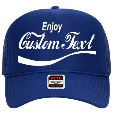 Personalize Enjoy Custom Text Name Spoof Logo High Crown Mesh Back Trucker Hat