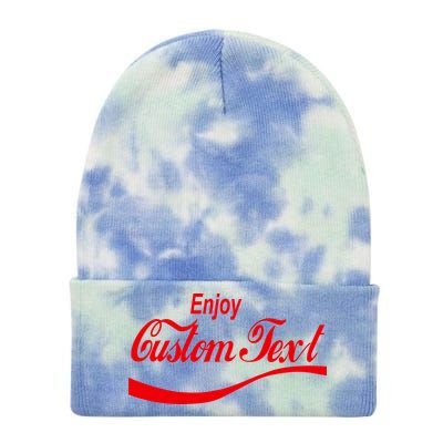 Personalize Enjoy Custom Text Name Spoof Logo Tie Dye 12in Knit Beanie