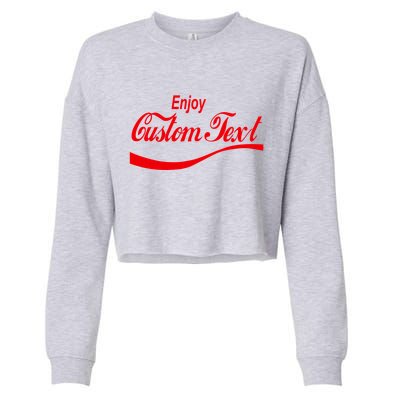 Personalize Enjoy Custom Text Name Spoof Logo Cropped Pullover Crew