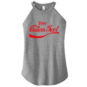 Personalize Enjoy Custom Text Name Spoof Logo Women's Perfect Tri Rocker Tank