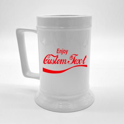 Personalize Enjoy Custom Text Name Spoof Logo Beer Stein