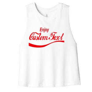 Personalize Enjoy Custom Text Name Spoof Logo Women's Racerback Cropped Tank