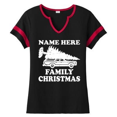 Personalize Family Christmas Custom Ladies Halftime Notch Neck Tee