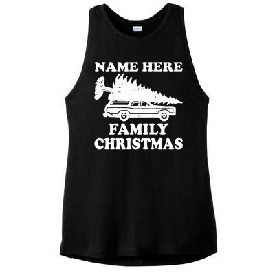 Personalize Family Christmas Custom Ladies PosiCharge Tri-Blend Wicking Tank