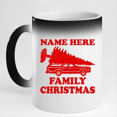 Personalize Family Christmas Custom 11oz Black Color Changing Mug