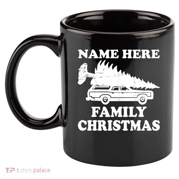 Personalize Family Christmas Custom 11oz C Handle Ceramic Mug
