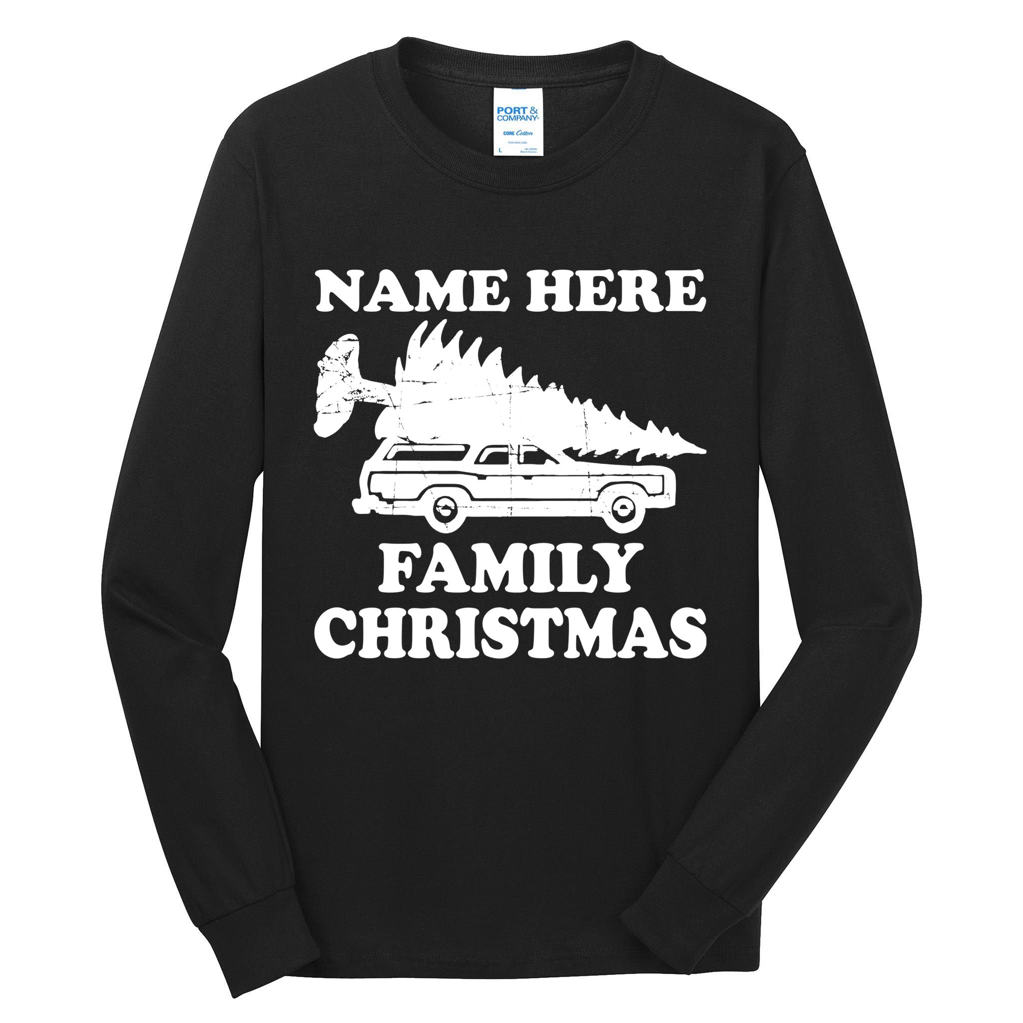 Personalize Family Christmas Custom Tall Long Sleeve T-Shirt