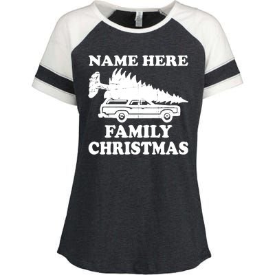 Personalize Family Christmas Custom Enza Ladies Jersey Colorblock Tee