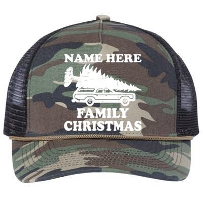 Personalize Family Christmas Custom Retro Rope Trucker Hat Cap