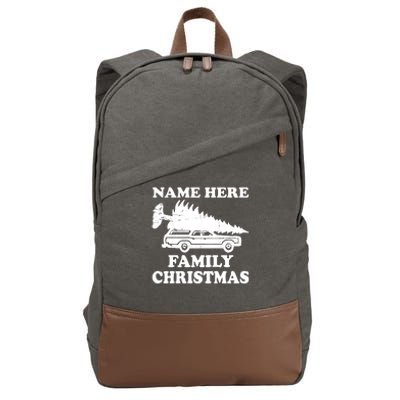 Personalize Family Christmas Custom Cotton Canvas Backpack