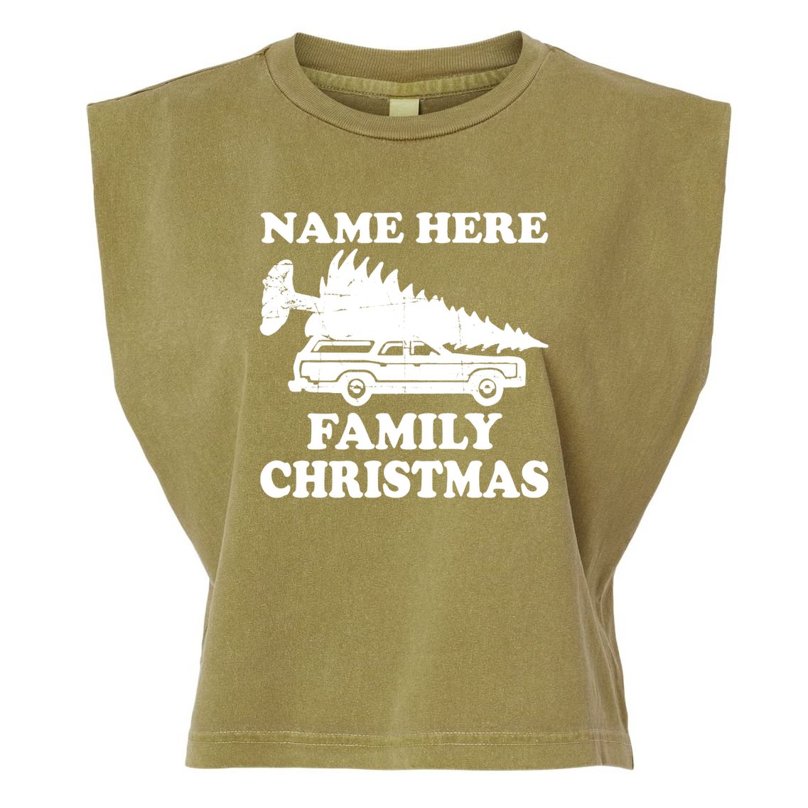 Personalize Family Christmas Custom Garment-Dyed Women's Muscle Tee