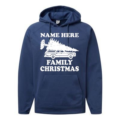 Personalize Family Christmas Custom Performance Fleece Hoodie