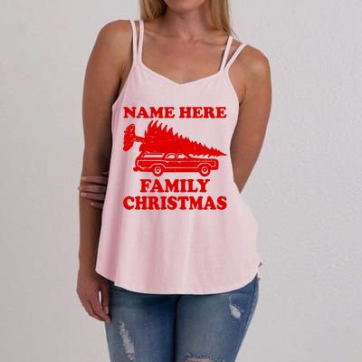 Personalize Family Christmas Custom Women's Strappy Tank