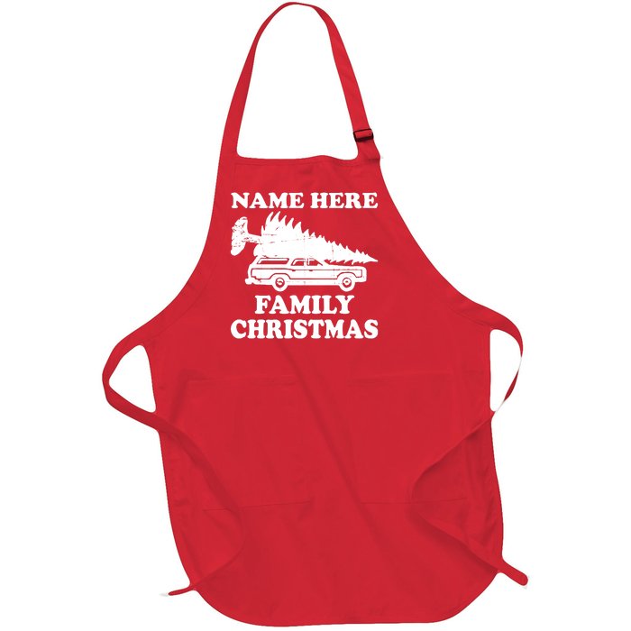 Personalize Family Christmas Custom Full-Length Apron With Pockets