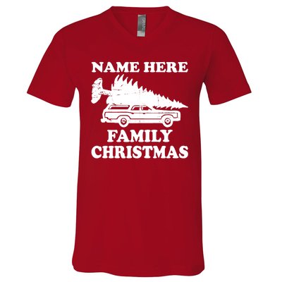 Personalize Family Christmas Custom V-Neck T-Shirt