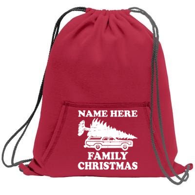 Personalize Family Christmas Custom Sweatshirt Cinch Pack Bag