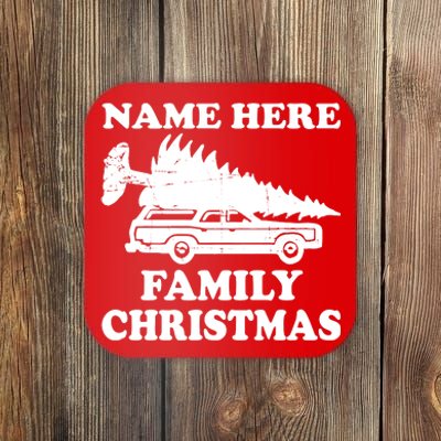 Personalize Family Christmas Custom Coaster