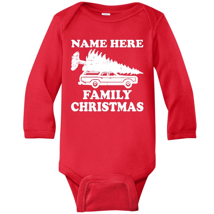 Personalize Family Christmas Custom Baby Long Sleeve Bodysuit