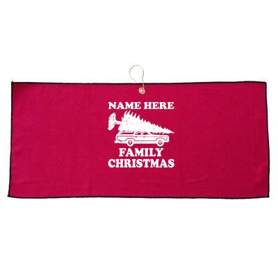 Personalize Family Christmas Custom Large Microfiber Waffle Golf Towel