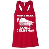 Personalize Family Christmas Custom Women's Racerback Tank