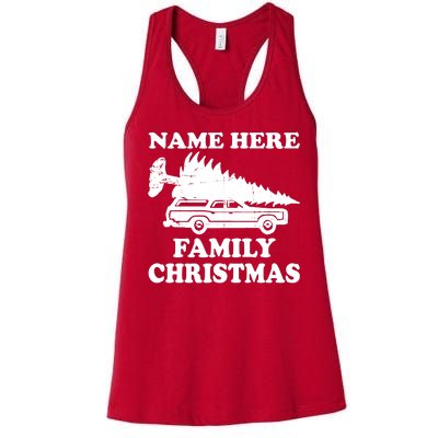 Personalize Family Christmas Custom Women's Racerback Tank