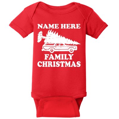 Personalize Family Christmas Custom Baby Bodysuit